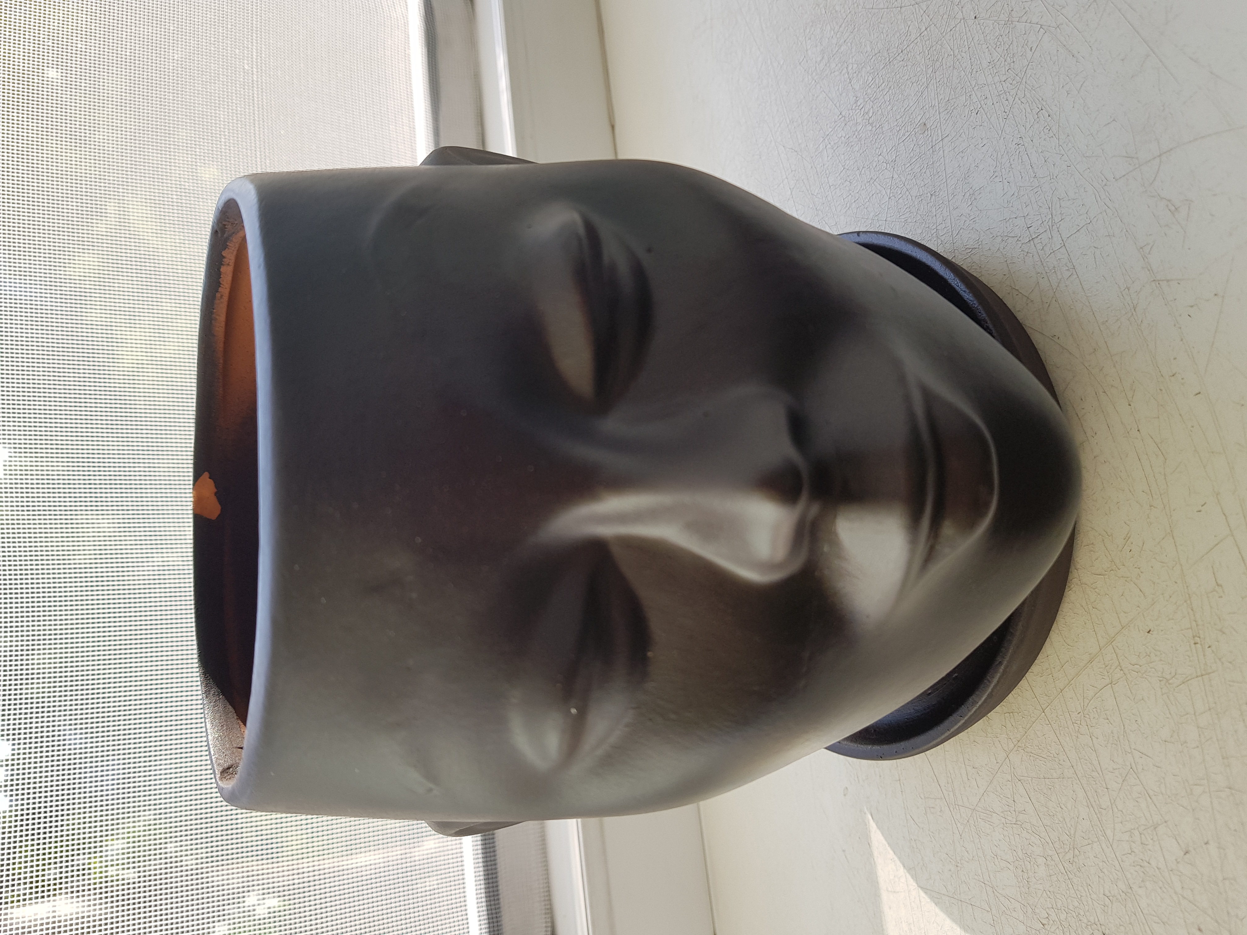 Фотография покупателя товара Горшок - органайзер "Голова" тёмно-коричневый, 1,3 л/16х14х15см