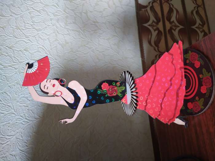 Фотография покупателя товара Салфетница "Девушка танцовщица с Розой", цветная наклейка