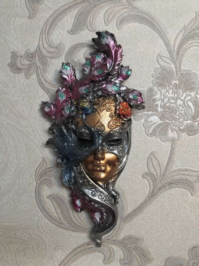 Фотография покупателя товара Венецианская маска "Лилия" бронза, 51см - Фото 9