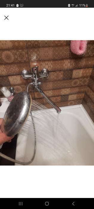 Фотография покупателя товара Смеситель для ванны ZEIN Z95350152, картридж керамика 35 мм, с душевым набором, хром - Фото 1