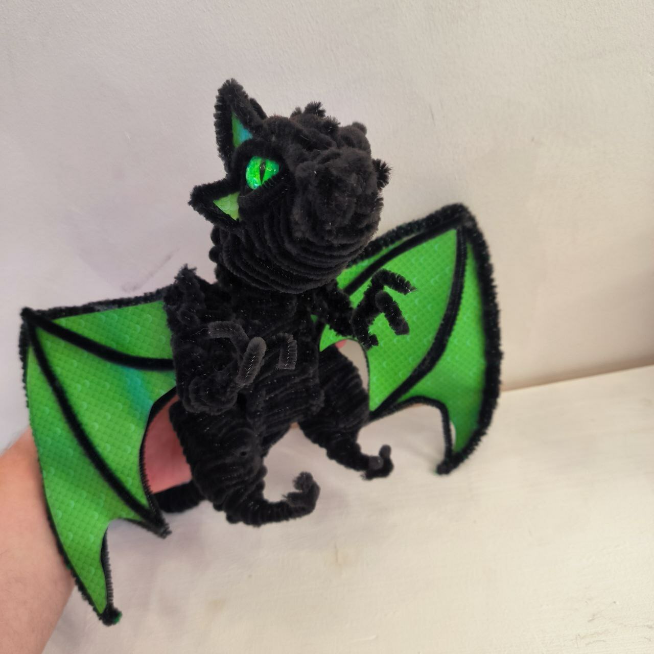 Фотография покупателя товара Игрушка из меховых палочек «Ночка», чёрный дракон