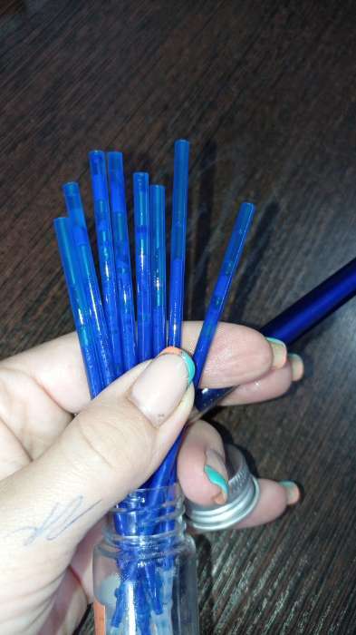 Фотография покупателя товара Набор ручка гелевая со стираемыми чернилами, пишущий узел 0.5 мм, чернила синие+9 синих стержней - Фото 53