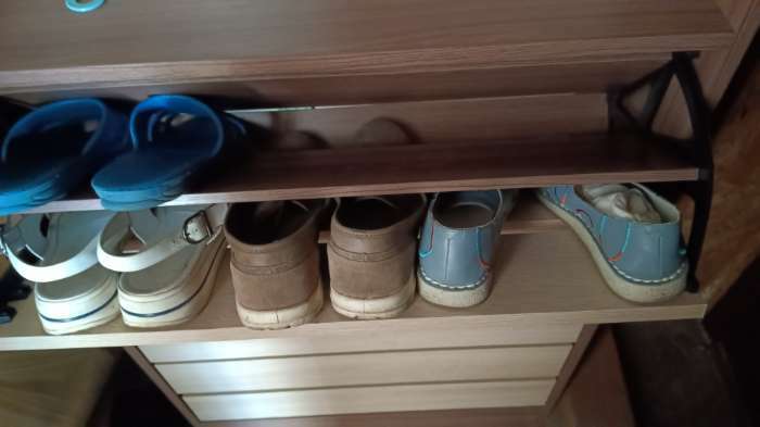 Фотография покупателя товара Обувница в прихожую «ЯПТ-2 Ямайка», 6 ящиков, 700×271×1026 мм, цвет ясень шимо тёмный/дуб сонома - Фото 2