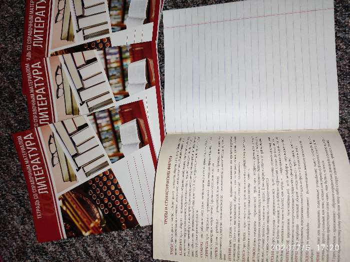 Фотография покупателя товара Тетрадь предметная "Коллаж", 48 листов в линейку "Литература" со справочным материалом, обложка мелованный картон, блок офсет
