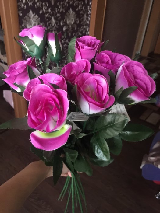 Фотография покупателя товара Цветы искусственные "Роза" 65 см d-5 см, микс