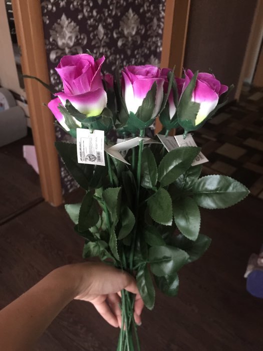 Фотография покупателя товара Цветы искусственные "Роза" 65 см d-5 см, микс - Фото 3