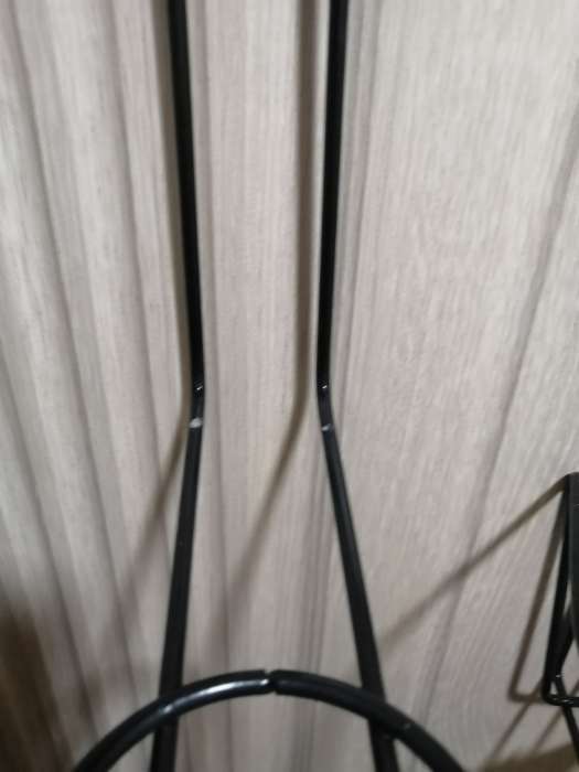 Фотография покупателя товара Подвес для кашпо настенный «Прямая-3», d = 16 см, чёрный