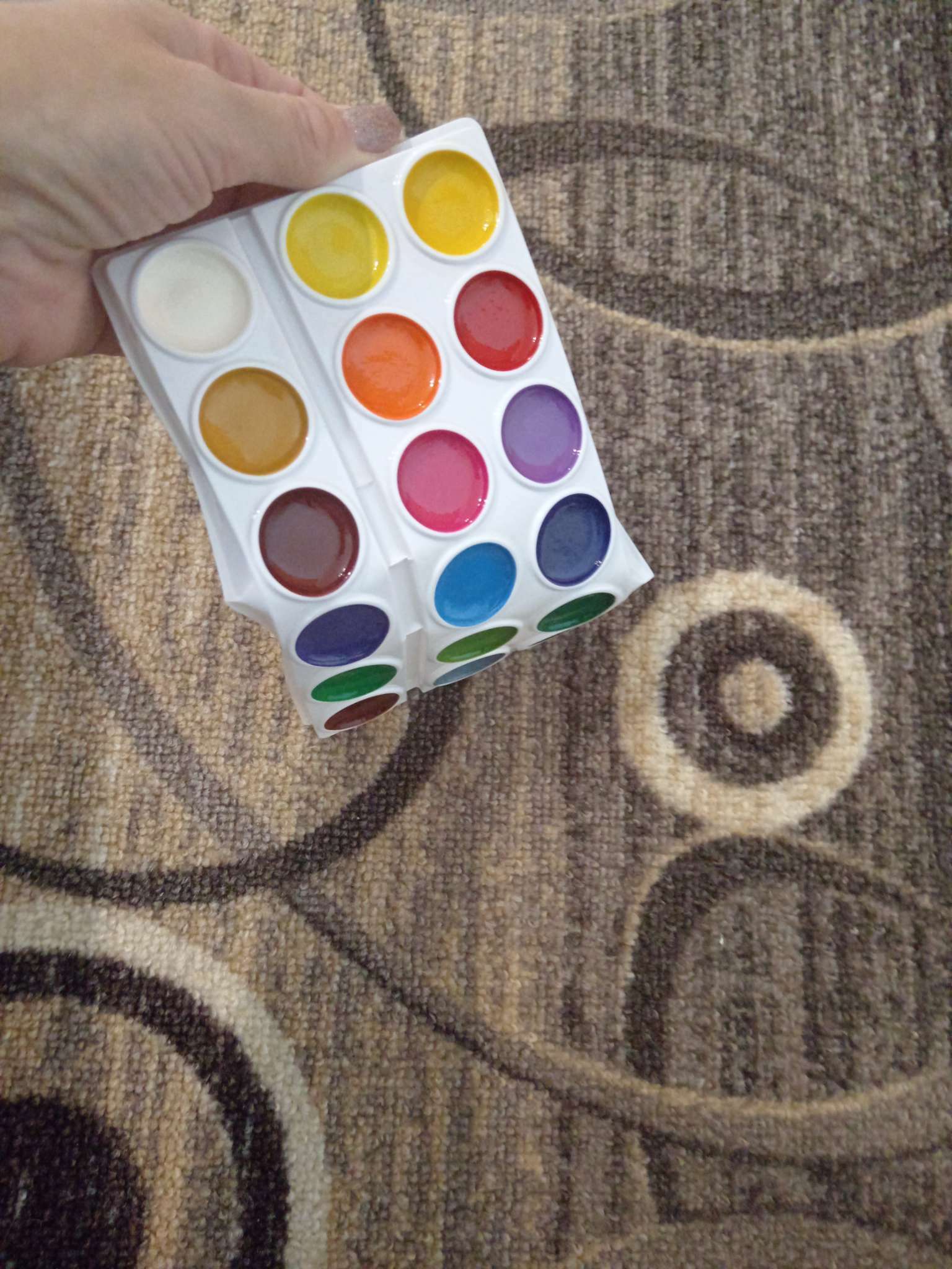Фотография покупателя товара Краски акварельные 18 цветов ErichKrause Basic, эконом упаковка, без кисти, картон с европодвесом - Фото 3
