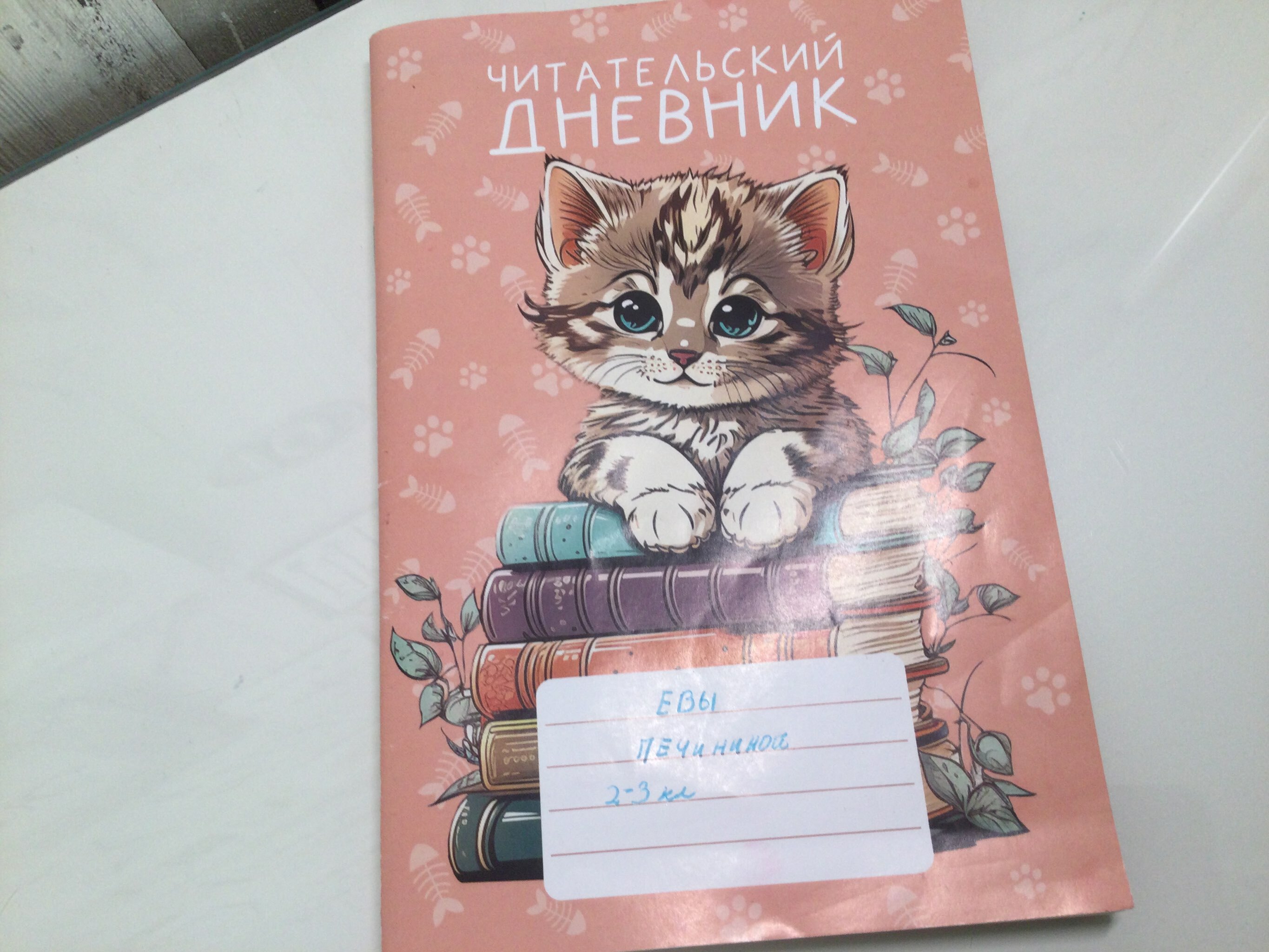 Фотография покупателя товара Читательский дневник «Котенок», мягкая обложка, формат А5, 24 листа.