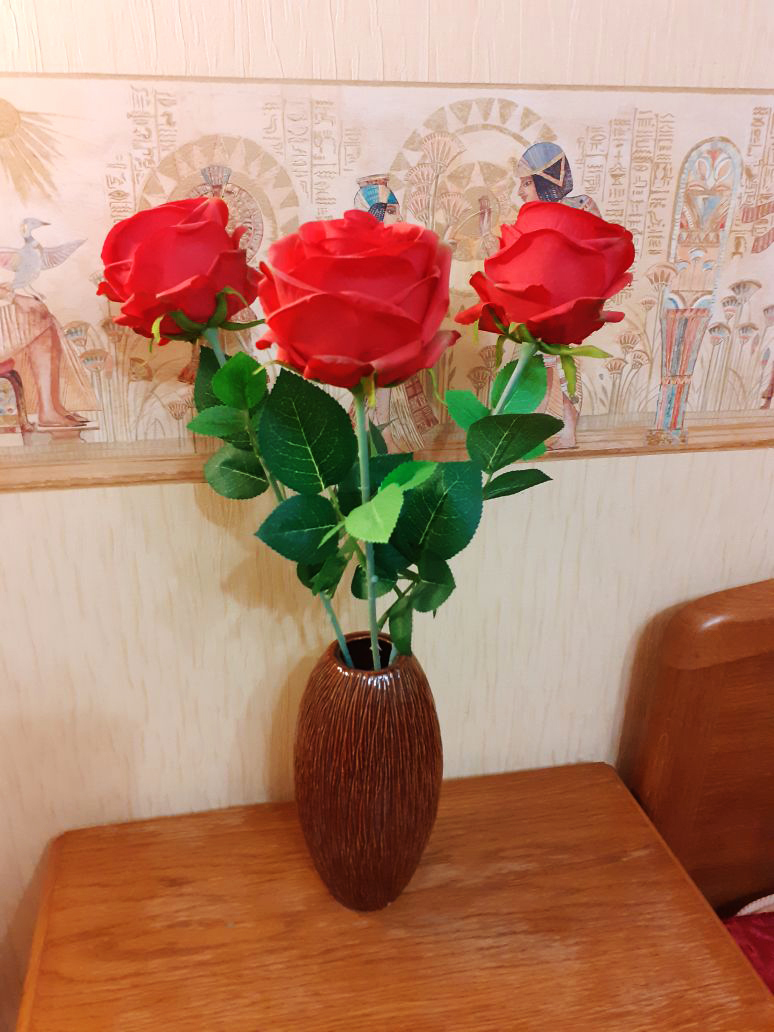 Фотография покупателя товара Цветы искусственные "Роза арабская" 8*55 см, красная - Фото 1