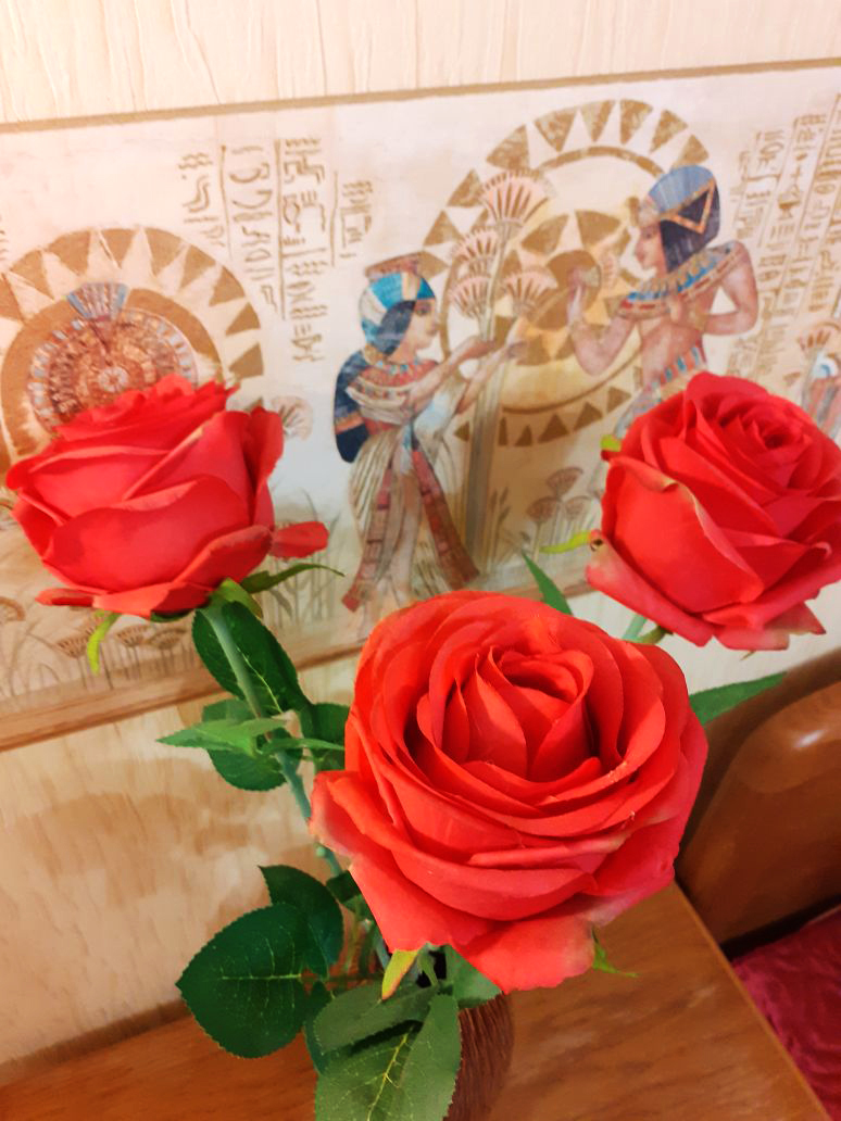 Фотография покупателя товара Цветы искусственные "Роза арабская" 8*55 см, красная - Фото 2
