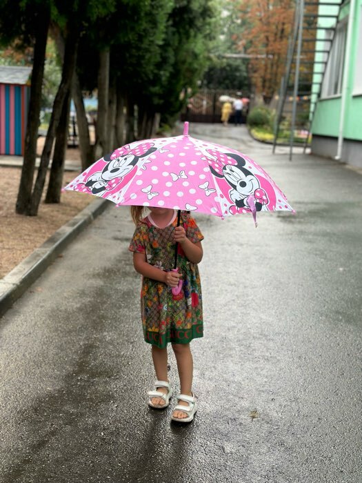 Фотография покупателя товара Зонт детский. Минни Маус, розовый, 8 спиц d=86 см - Фото 1