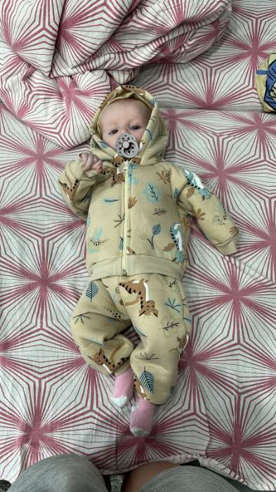 Фотография покупателя товара Костюм: толстовка и брюки Крошка Я "Дракоша", рост 80-86 см, молочный - Фото 1