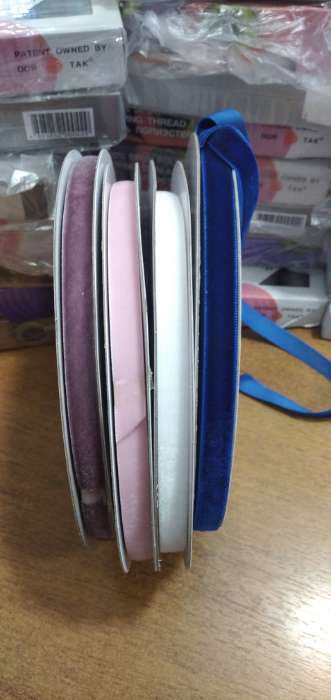 Фотография покупателя товара Лента бархатная, 6 мм, 18±1 м, белая №01 - Фото 1