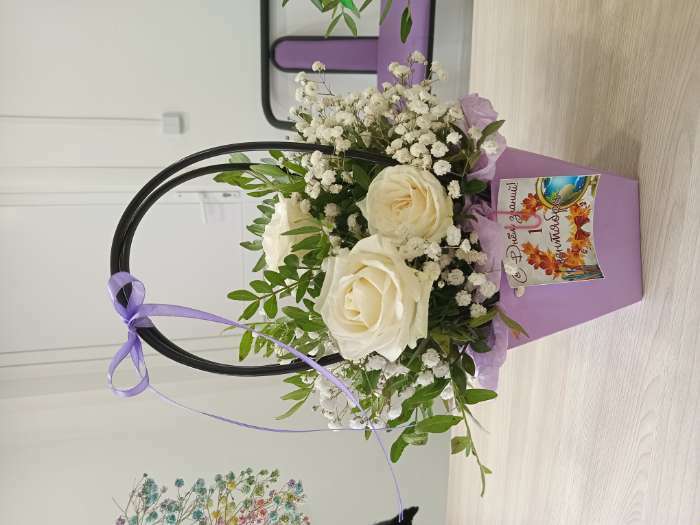 Фотография покупателя товара Сумка для цветов лиловая влагостойкая, 12x12-8 x 8-12.5 см - Фото 2