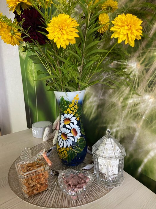 Фотография покупателя товара Сахарница стеклянная «Бабочка», 170 мл, 8×10,5 см, с крышкой