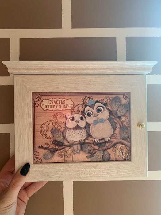 Фотография покупателя товара Ключница "Две совы" 20х26 см выбеленный дуб - Фото 1