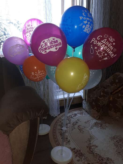 Фотография покупателя товара Стойка для воздушных шаров с подставкой под воду/песок на 7 шаров, высота 100 см - Фото 34