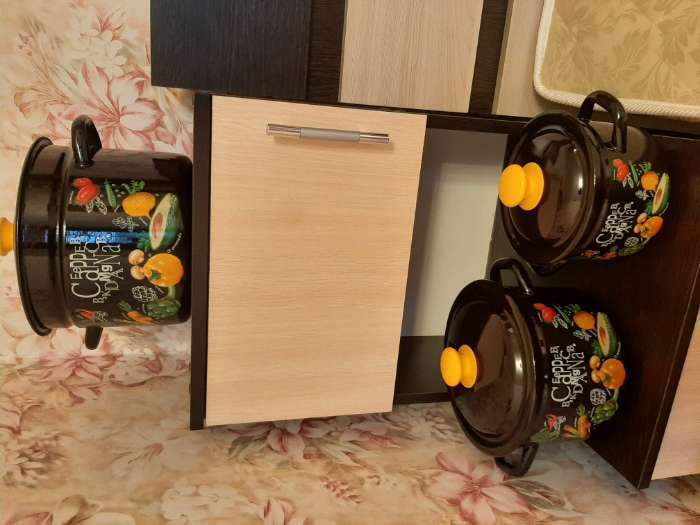 Фотография покупателя товара Набор кастрюль «Рацион», 3 предмета: 2 л, 4 л, 6 л, эмалированные крышки, индукция