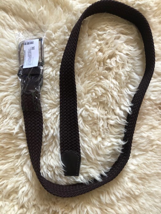 Фотография покупателя товара Ремень мужской, ширина 4 см, резинка плетёнка, пряжка металл, цвет коричневый - Фото 5