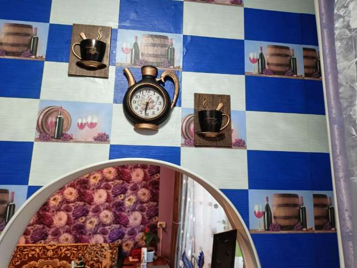 Фотография покупателя товара Часы настенные интерьерные для кухни "Сангино", бесшумные, 26.5 х 24 см, черная медь, АА - Фото 1