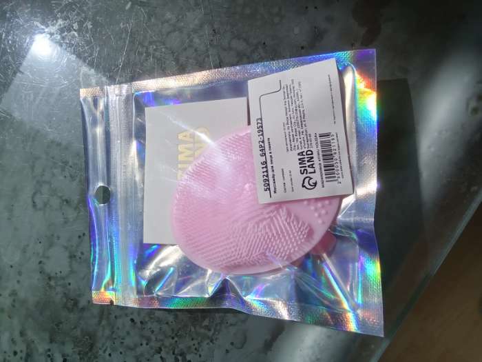 Фотография покупателя товара Спонж для умывания, массажер «Просто космос», розовый 9 х 12 см