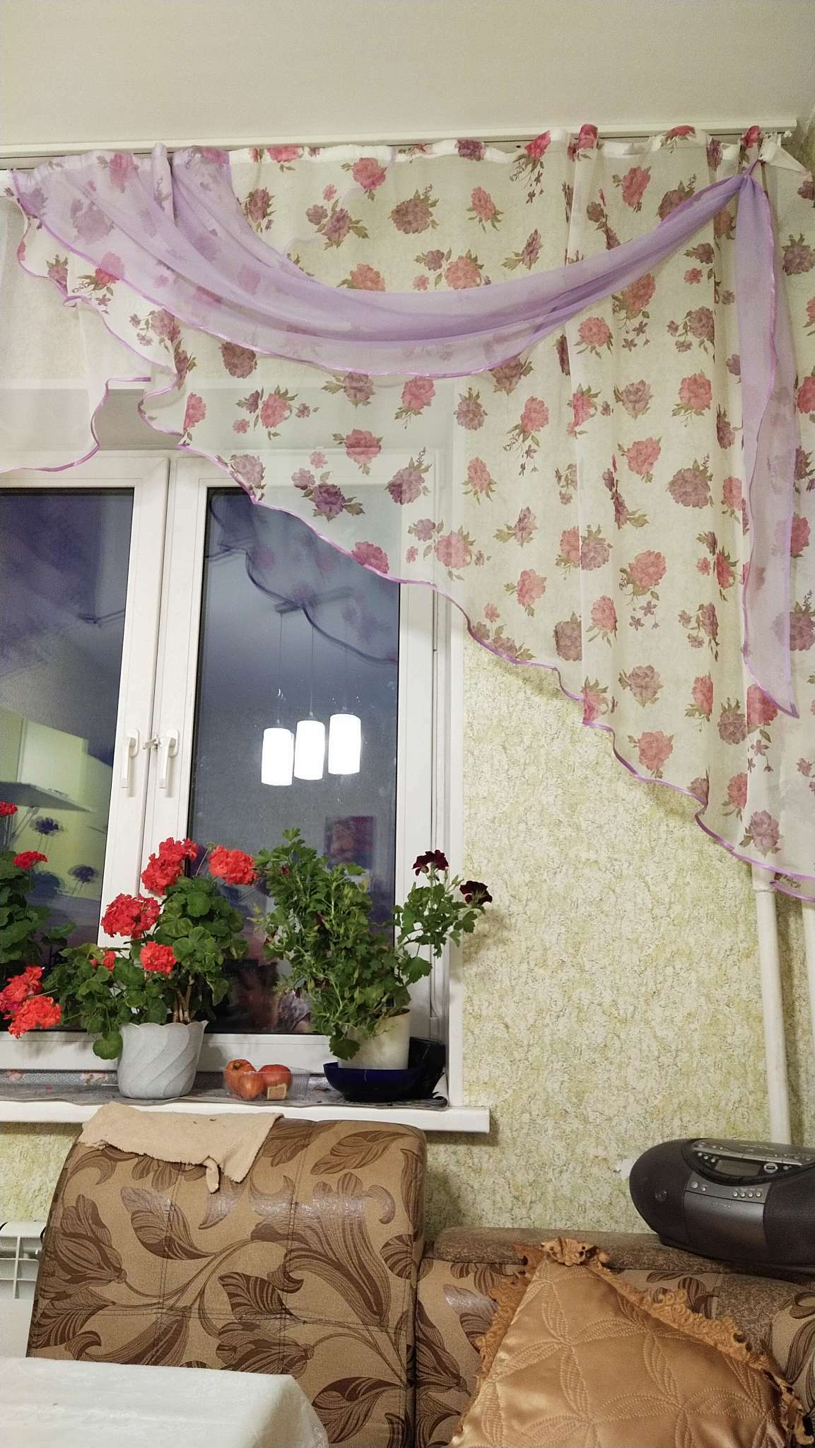 Фотография покупателя товара Комплект штор для кухни Witerra Иллюзия 300х150см, св.коричневый, правая, пэ100% - Фото 1