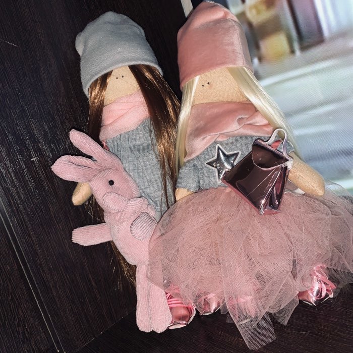 Фотография покупателя товара Набор для шитья. Интерьерные куклы «Подружки Вики и Ники- на праздник», 30 см - Фото 6