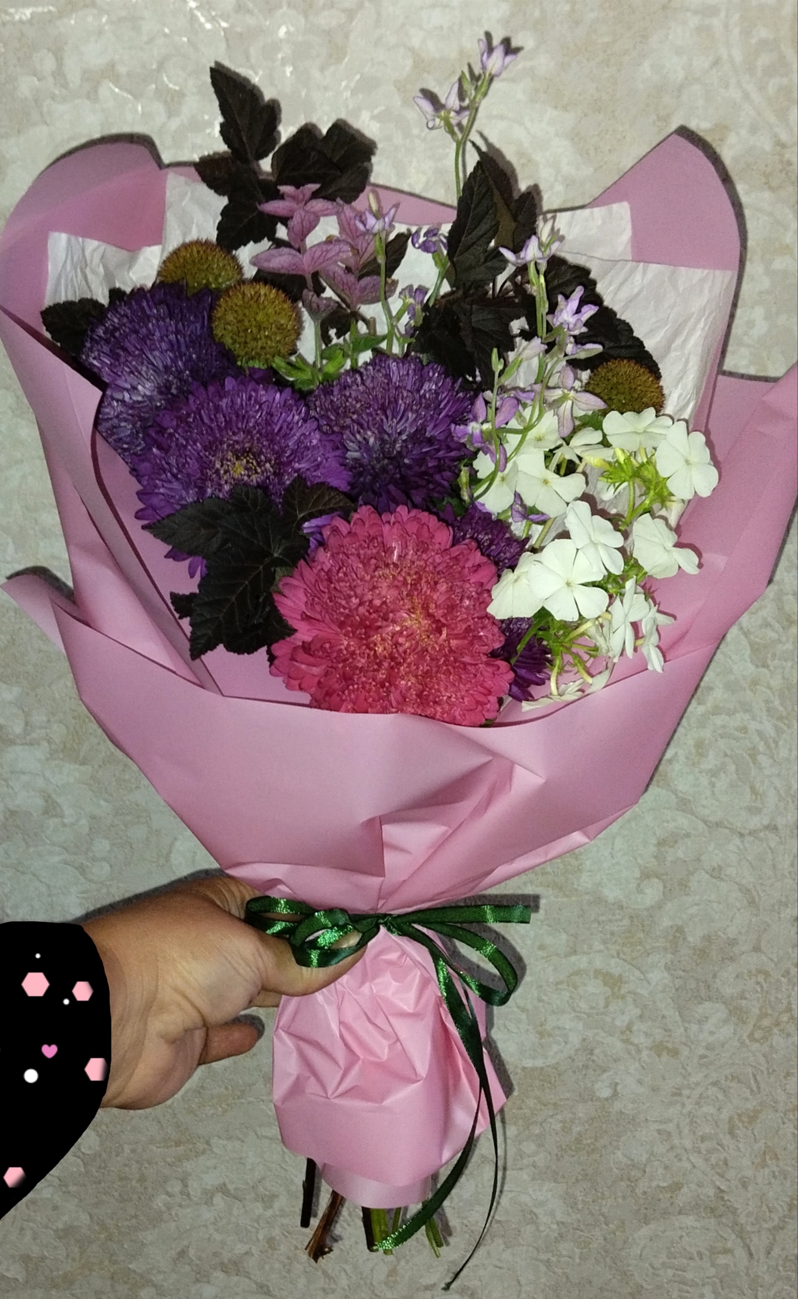 Фотография покупателя товара Пленка для цветов, матовая, серо-розовая, 0,57 х 10 м ±1 см - Фото 1