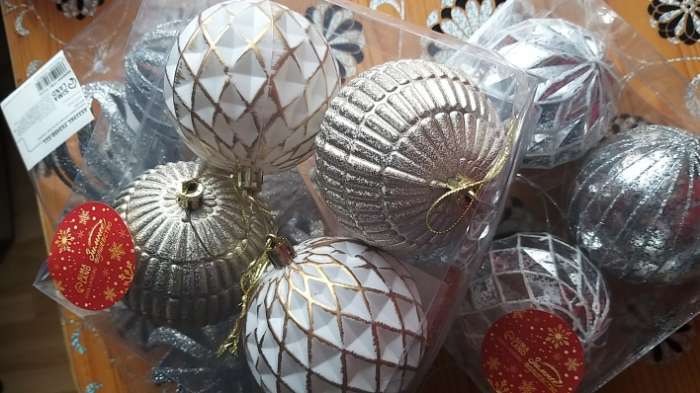 Фотография покупателя товара Ёлочные игрушки «Авива», шары новогодние, набор 4 шт., d=8 см, сетка, золотистый - Фото 7