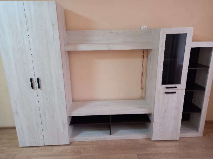 Фотография покупателя товара Стенка «Oskar-4», 2700×420×1900 мм, сосна белая loft/венге - Фото 1