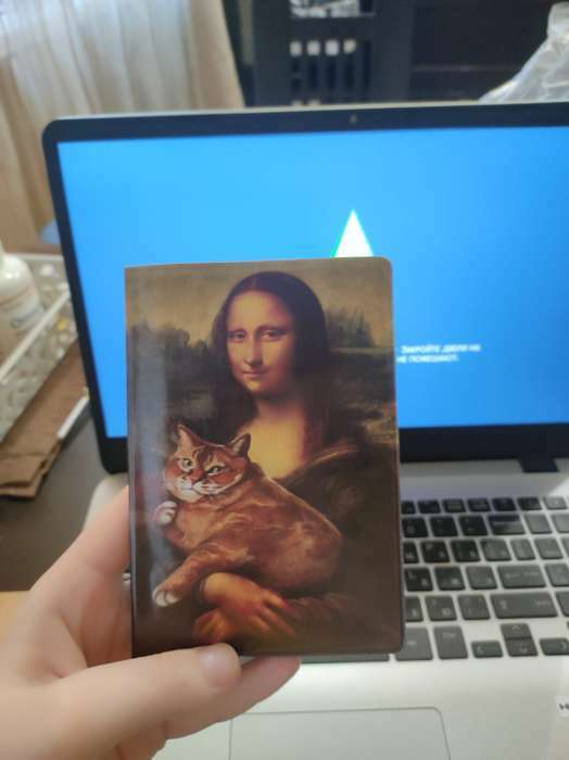Фотография покупателя товара Обложка для паспорта "Я работаю, чтобы у моего кота была лучшая жизнь"  (по 1 шт) - Фото 1