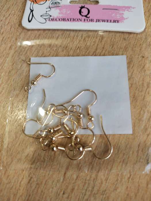 Фотография покупателя товара Швензы для сережек-крючки с бусиной (набор 5 пар), цвет золото - Фото 4