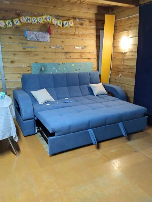 Фотография покупателя товара Прямой диван «Майами 1», механизм венеция, велюр, цвет селфи 01 / подушки 01 - Фото 1