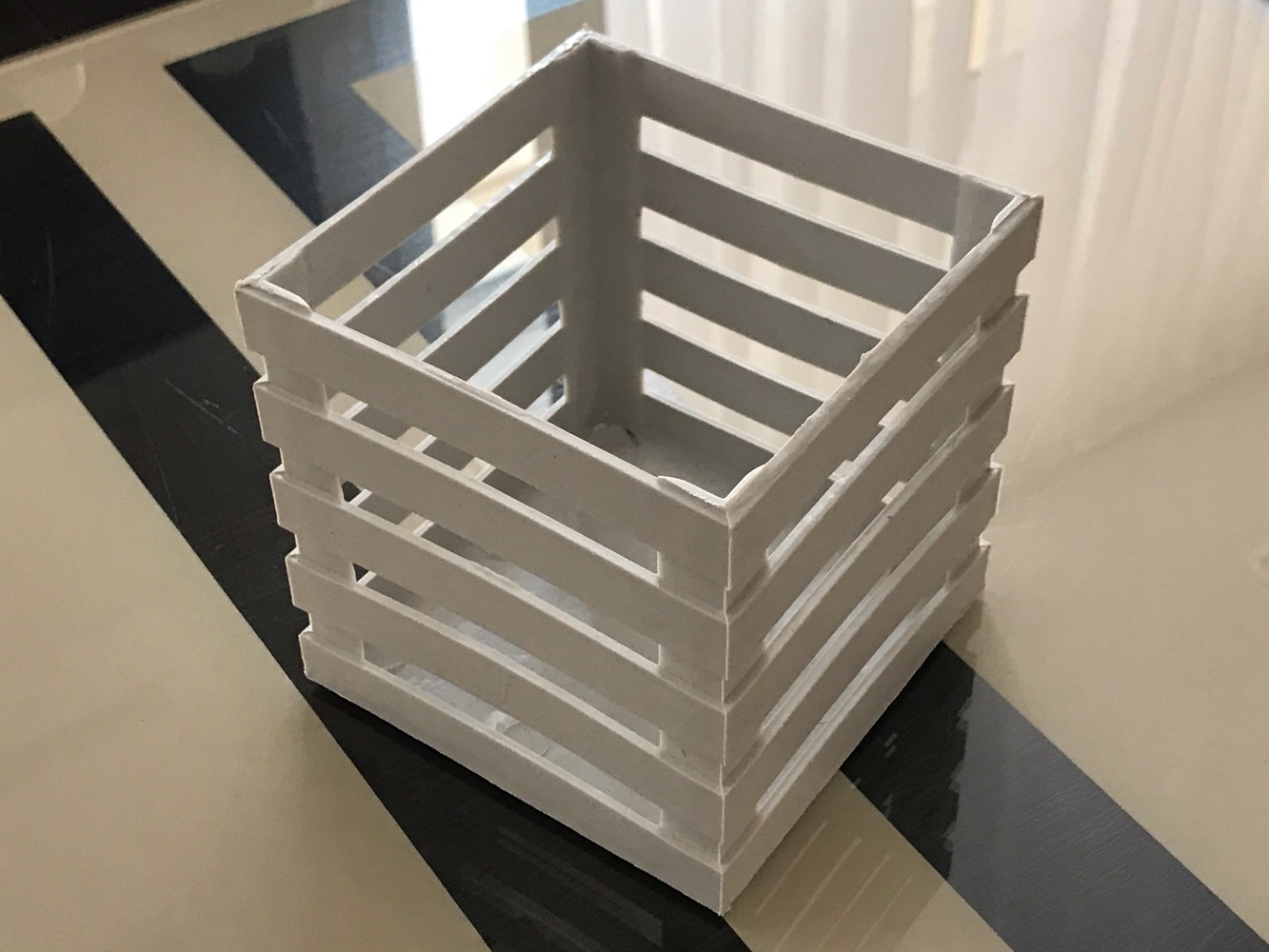 Фотография покупателя товара Кашпо квадратное «Заборчик», цвет белый - Фото 3