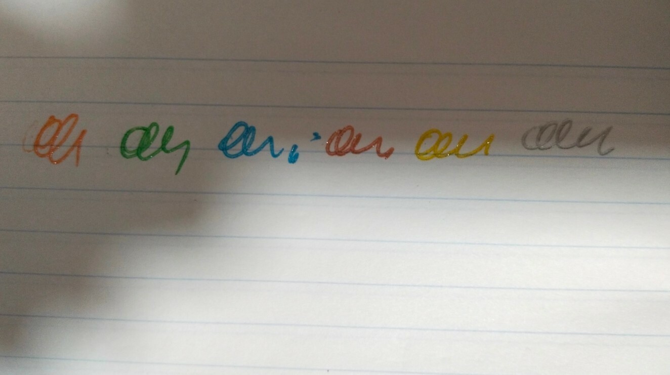 Фотография покупателя товара Набор гелевых ручек, 6 цветов, флуоресцентные, с резиновыми держателями - Фото 7