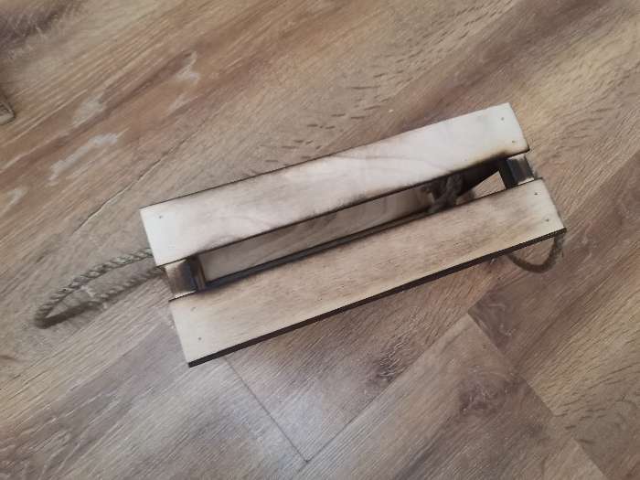 Фотография покупателя товара Кашпо деревянное 24.5×13.5×9 см "Двушка Лайт" реечное, ручка верёвка, голубой Дарим Красиво - Фото 8
