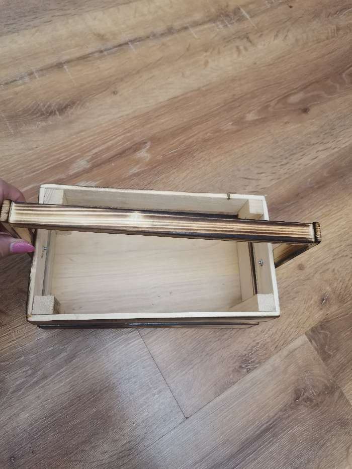 Фотография покупателя товара Кашпо деревянное 24.5×13.5×9 см "Двушка Лайт", двухреечное, обжиг Дарим Красиво