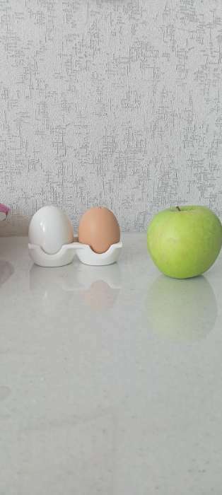 Фотография покупателя товара Набор фарфоровый для специй BellaTenero «Яйца», 3 предмета: солонка 60 мл, перечница 60 мл, подставка, цвет белый и бежевый