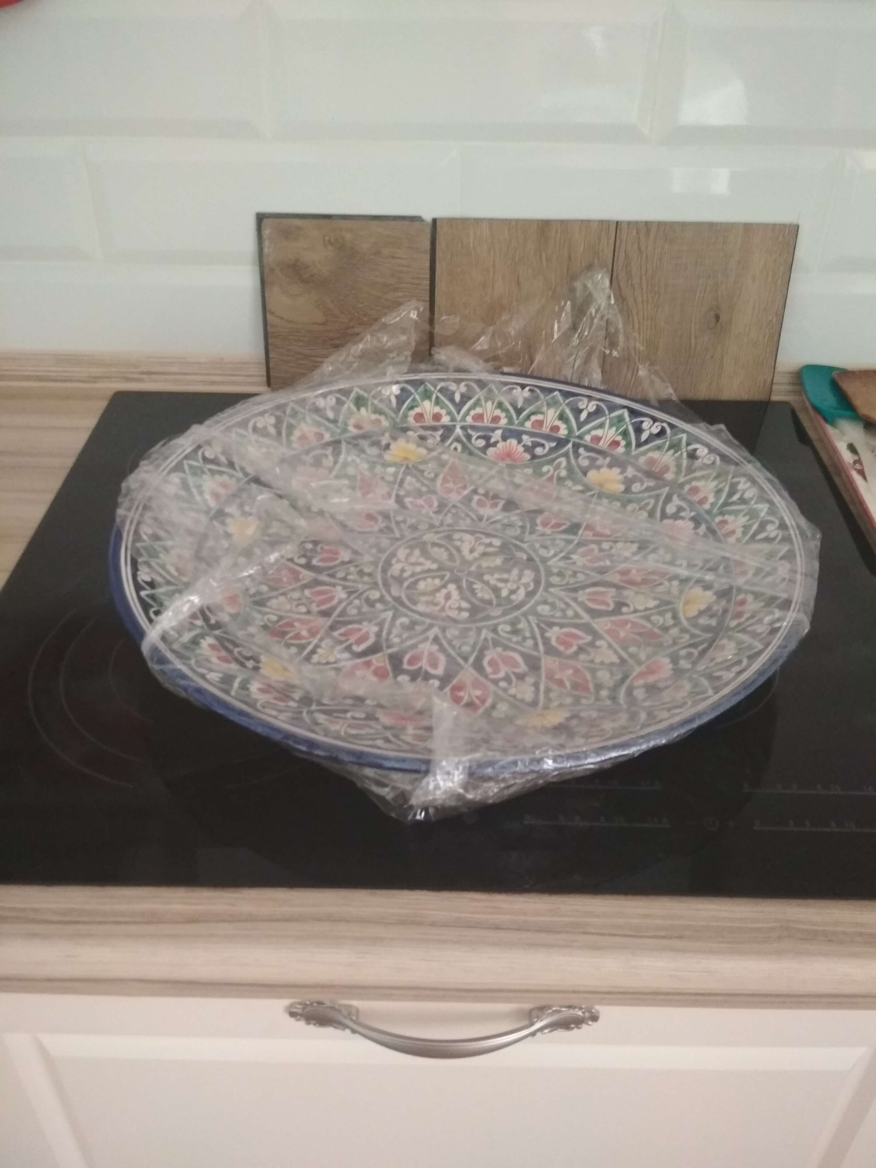 Фотография покупателя товара Ляган круглый Риштанская Керамика, 43см, цветной орнамент