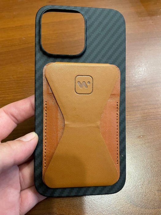 Фотография покупателя товара Магнитный кошелёк-подставка Windigo, поддержка Magsafe, для iPhone 12/13/14/15, кленовый коричневый