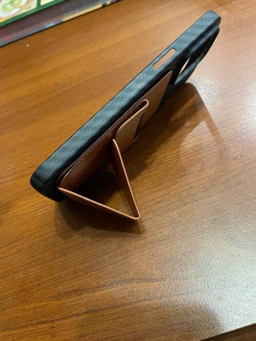 Фотография покупателя товара Магнитный кошелёк-подставка Windigo, поддержка Magsafe, для iPhone 12/13/14/15, кленовый коричневый - Фото 7