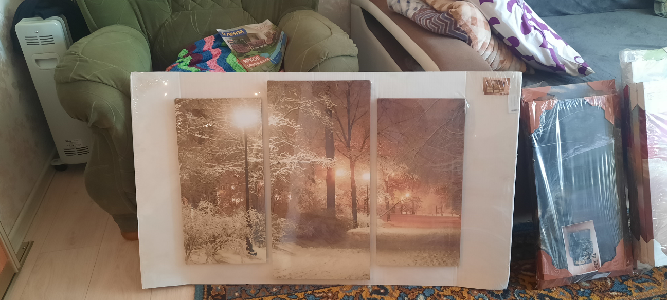 Фотография покупателя товара Картина модульная на подрамнике "Зима" 2шт-25х50, 1шт-30х60 ;60*80 см - Фото 1