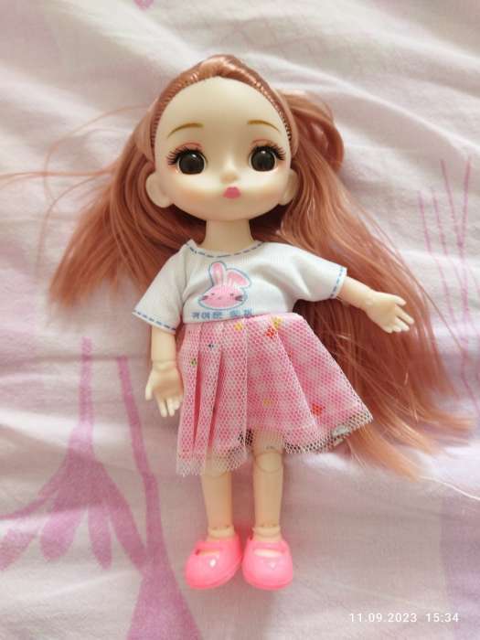Фотография покупателя товара Кукла модная шарнирная «Мика» в платье, МИКС - Фото 17