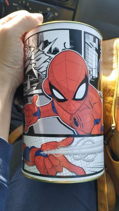 Фотография покупателя товара Копилка металлическая, 6,5 см х 6,5 см х 12 см, XXL "Супер герой", Человек-паук