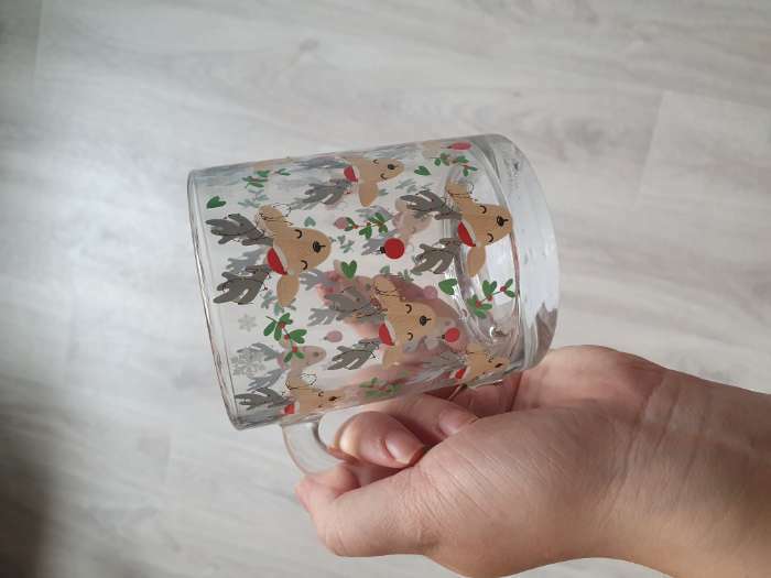 Фотография покупателя товара Кружка новогодняя стеклянная «С новым годом! Аромат праздника», 300 мл - Фото 4