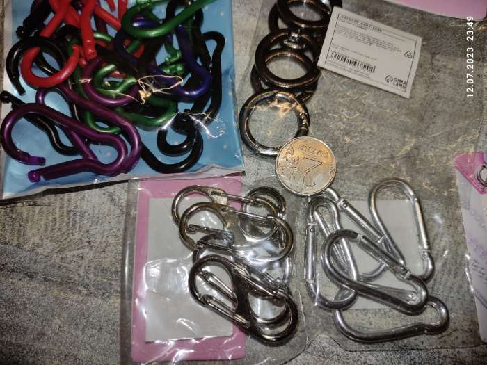 Фотография покупателя товара Кольцо-карабин плоский, d=20/28 мм, толщина - 4 мм, 5 шт., цвет чёрный никель - Фото 3