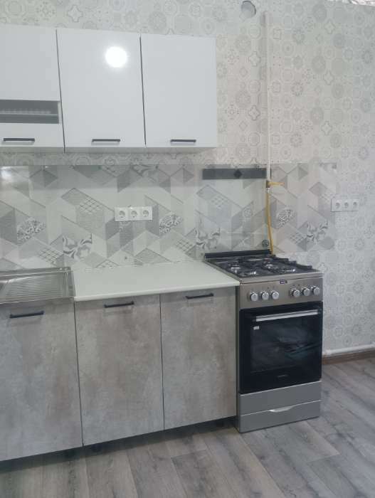 Фотография покупателя товара Кухонный гарнитур Солви, 2000х600, Белый бриллиант/Цемент