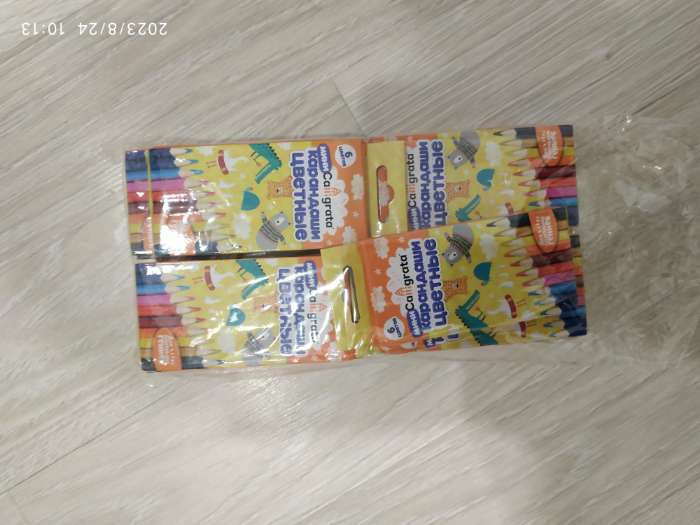 Фотография покупателя товара Карандаши 6 цветов "МИНИ" в картонной коробке, корпус треугольный, деревянный