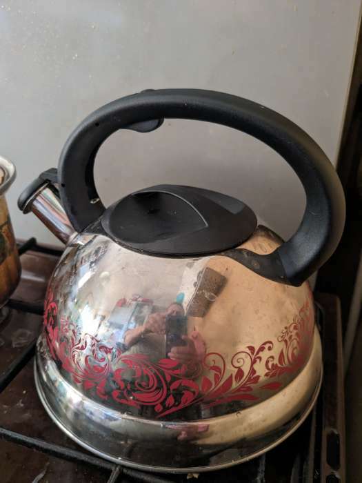 Фотография покупателя товара Чайник со свистком из нержавеющей стали Доляна «Расцвет», 2,8 л, фиксированная ручка, с индикатором нагрева - Фото 1